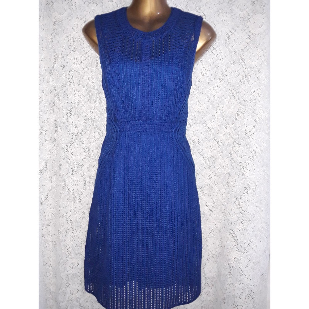 NWT Kobi Halperin Sz 4 JAYDN Royal Blue Knit Crochet Dress - Picture 1 of 7